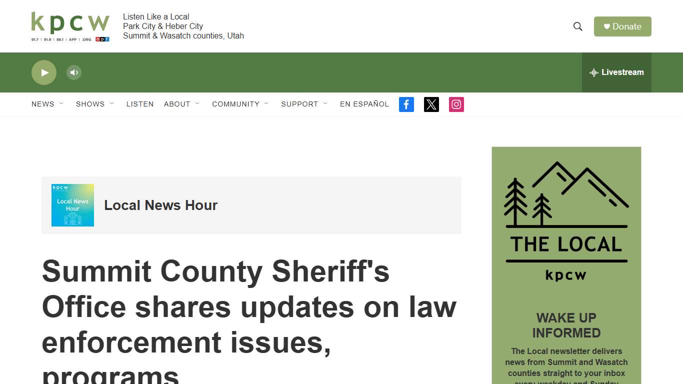 Summit County Sheriff's Office shares updates on law enforcement issues, programs